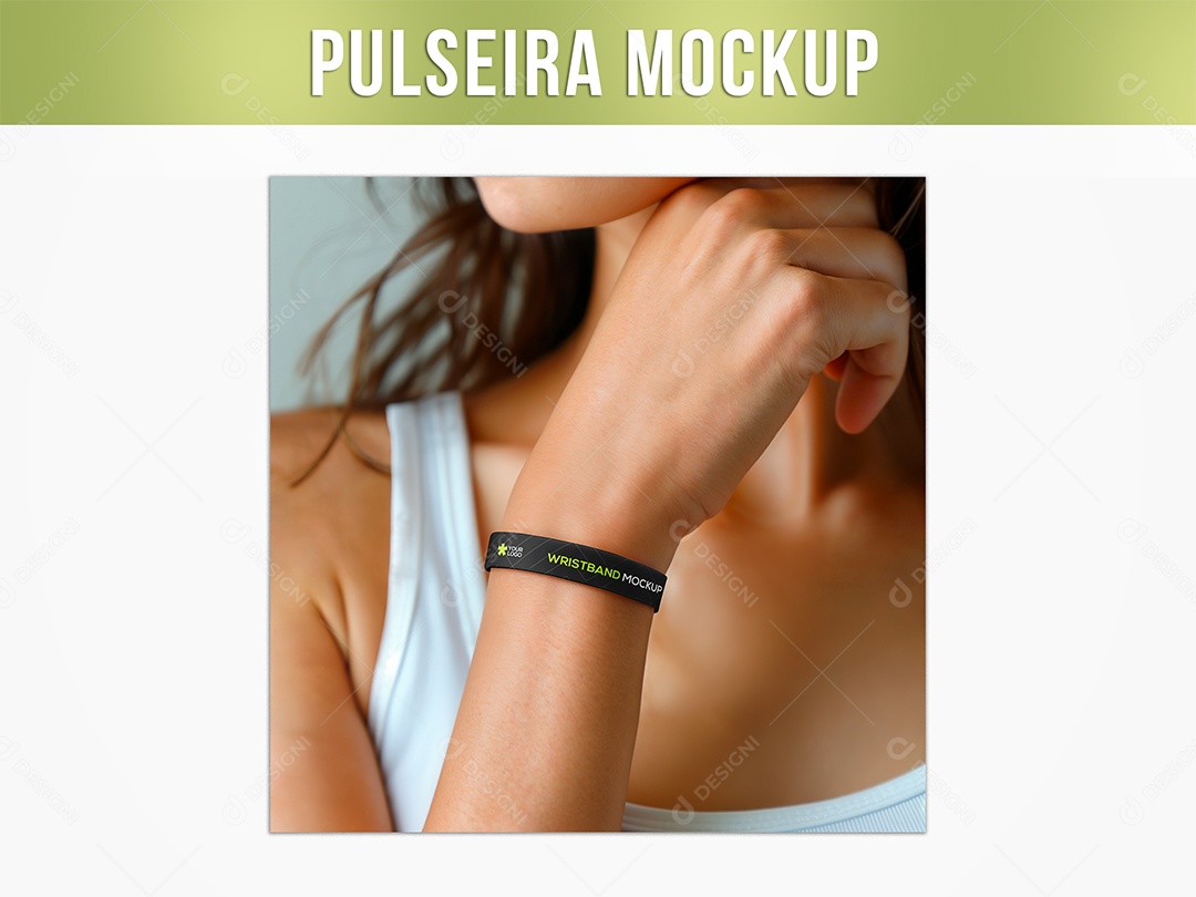 Pulseira no Braço de Mulher Mockup PSD Editável