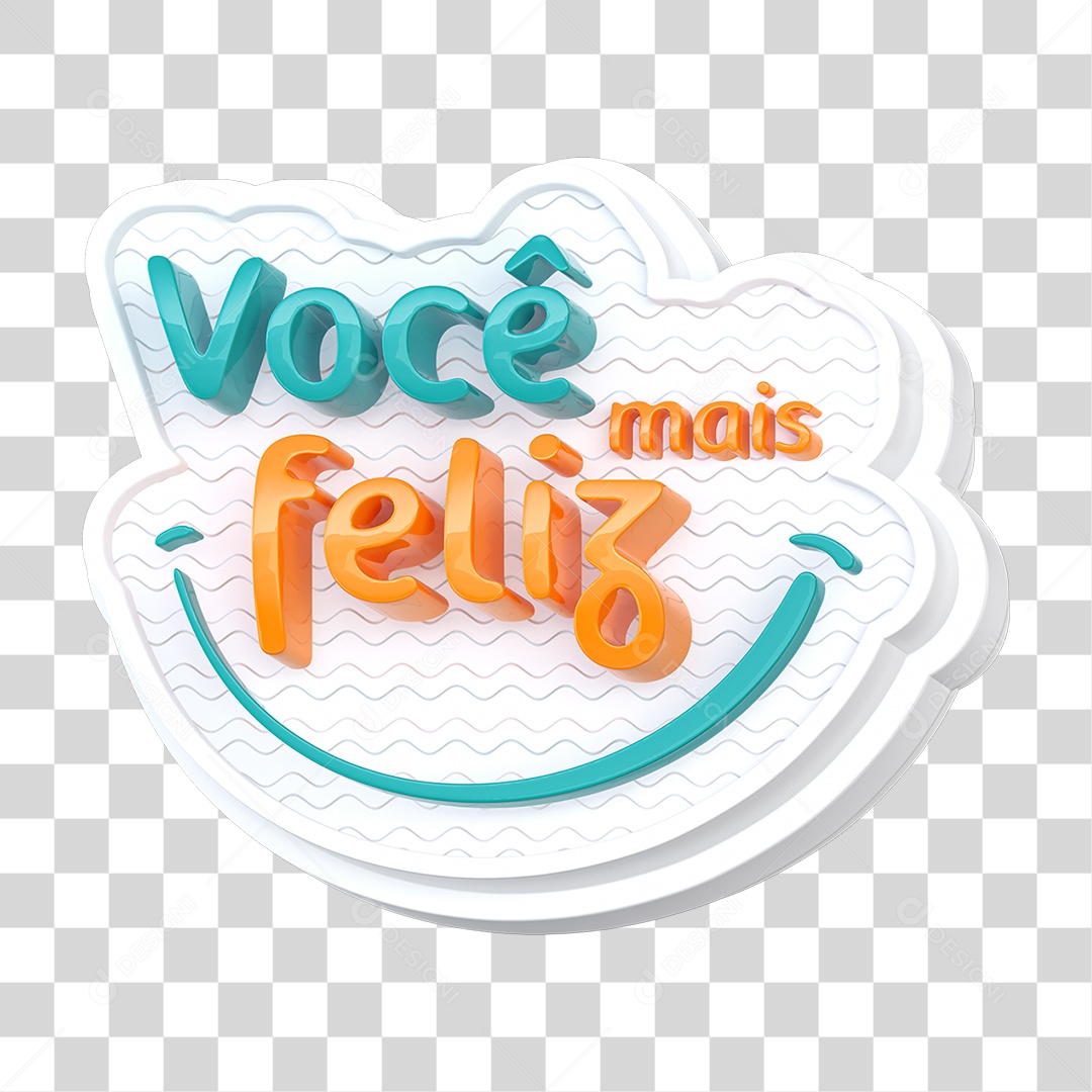 Selo 3D Você Mais Feliz PNG Transparente