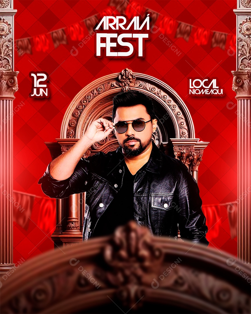 São João Arraiá Fest Social Media PSD Editável