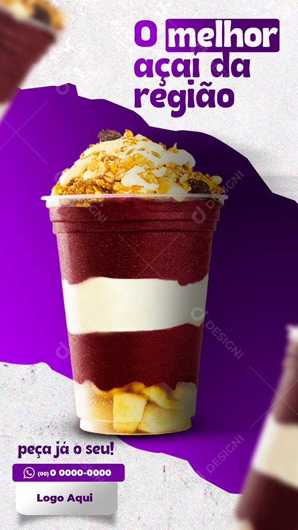Story Açaiteria o Melhor Açaí da Cidade Social Media PSD Editável