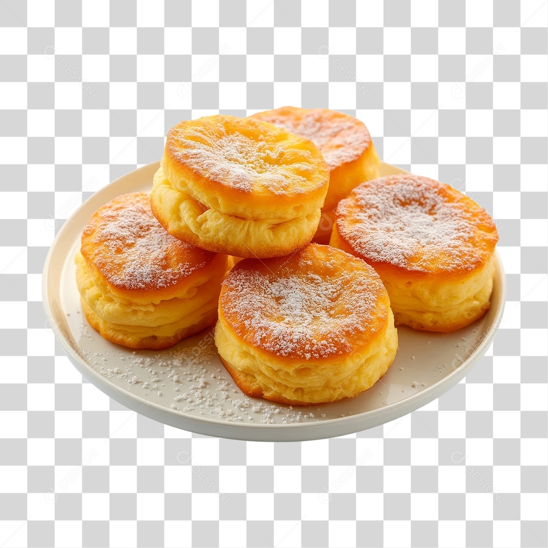 Bolinhos Fritos em Prato PNG Transparente