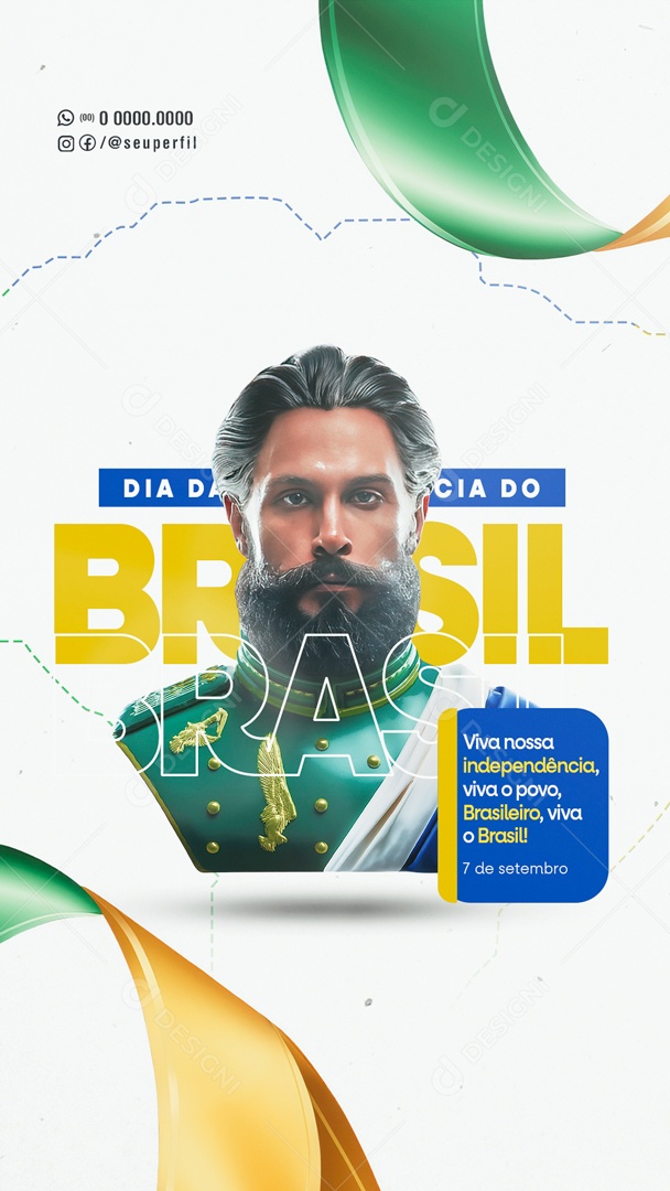 Story Dia da Independência do Brasil 07 de Setembro Viva Social Media PSD Editável