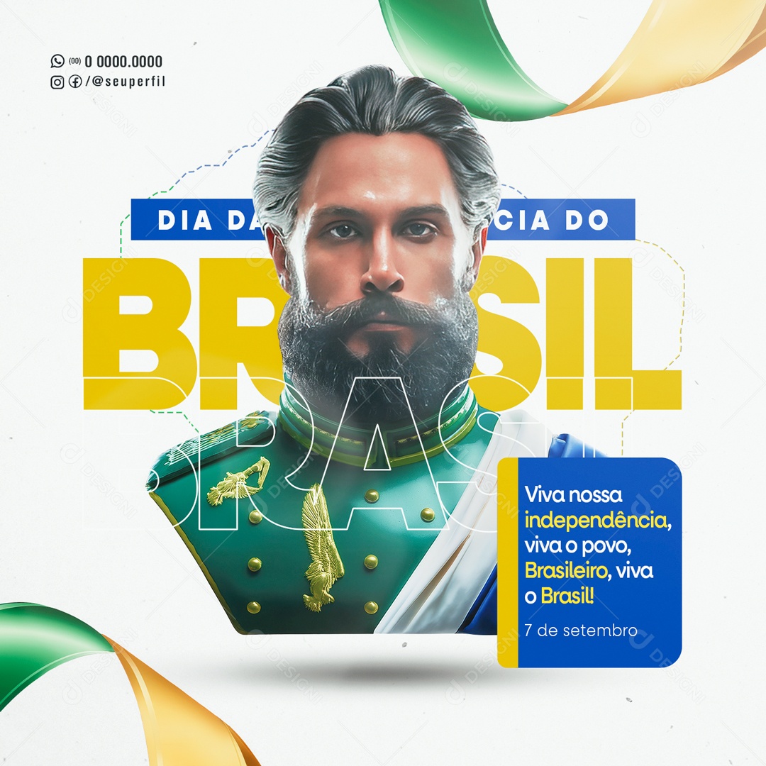 Dia da Independência do Brasil 07 de Setembro Viva Social Media PSD Editável