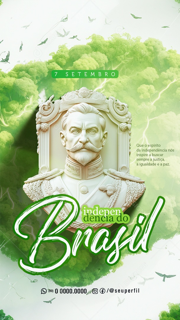 Story Independence Day of Brazil September 07 that the Spirit we Inspire Social Media PSD Editable