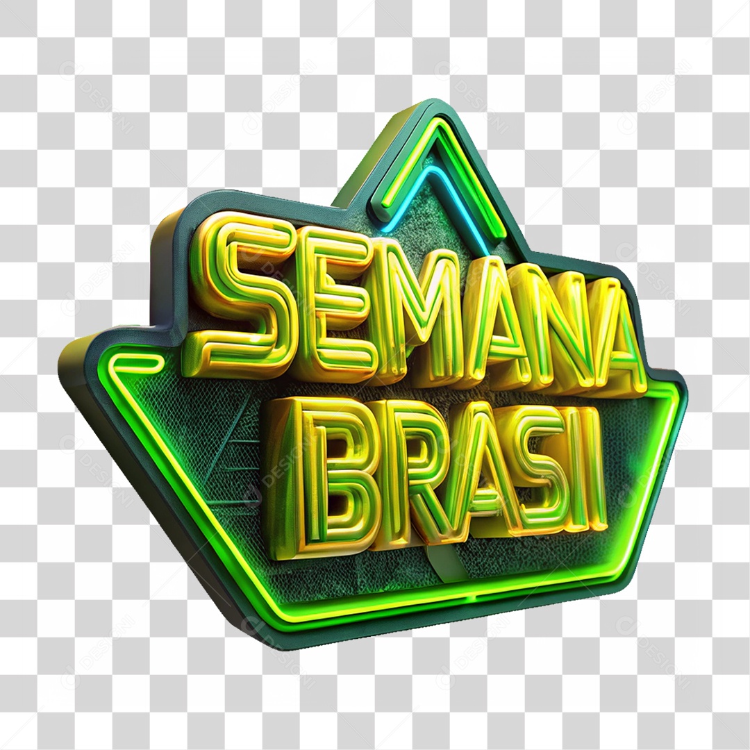Selo 3D Semana Brasil PNG Transparente