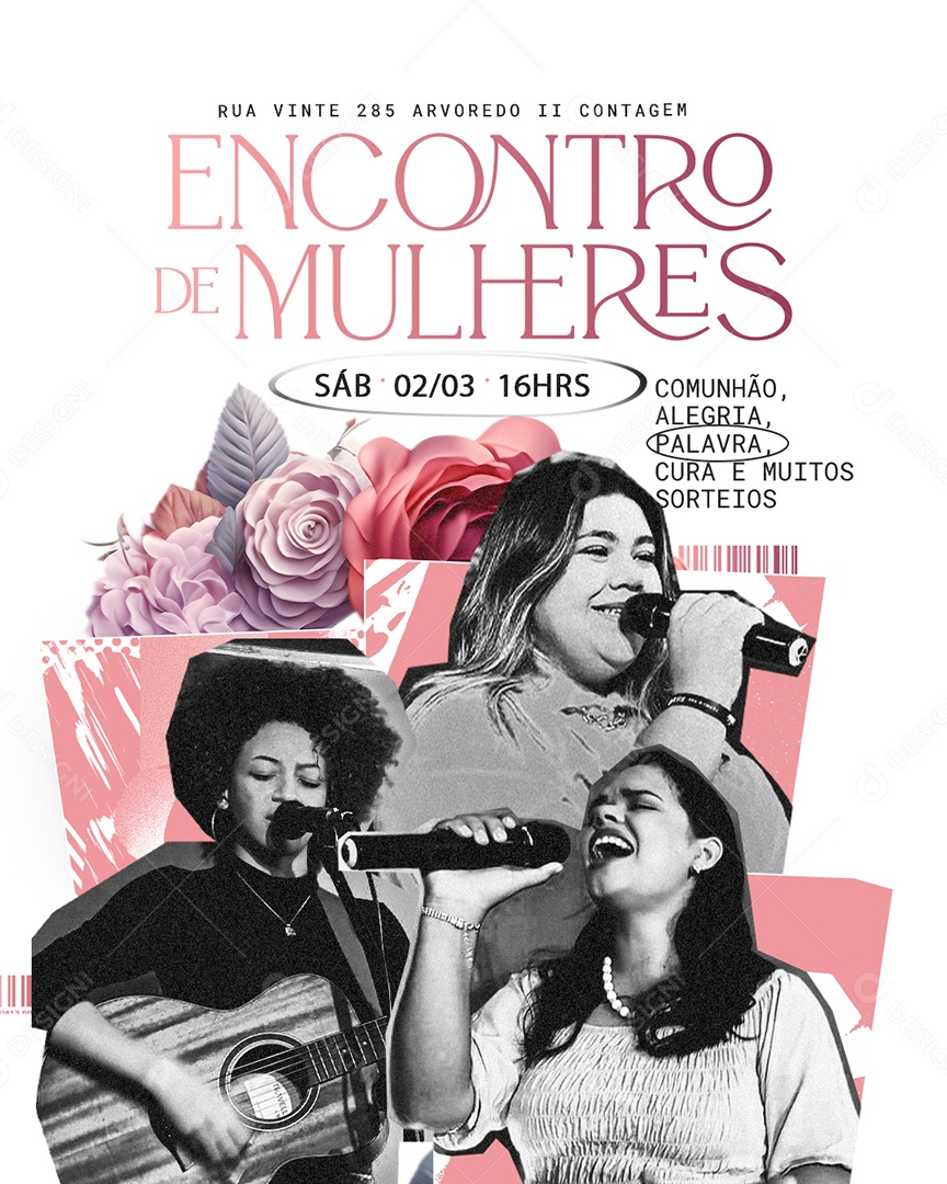 Feed Flyer Gospel Encontro De Mulheres Social Media PSD Editável