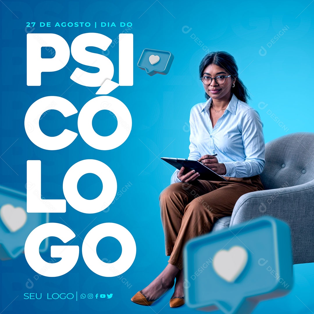 Social Media Dia Do Psicólogo 27 de Agosto PSD Editável