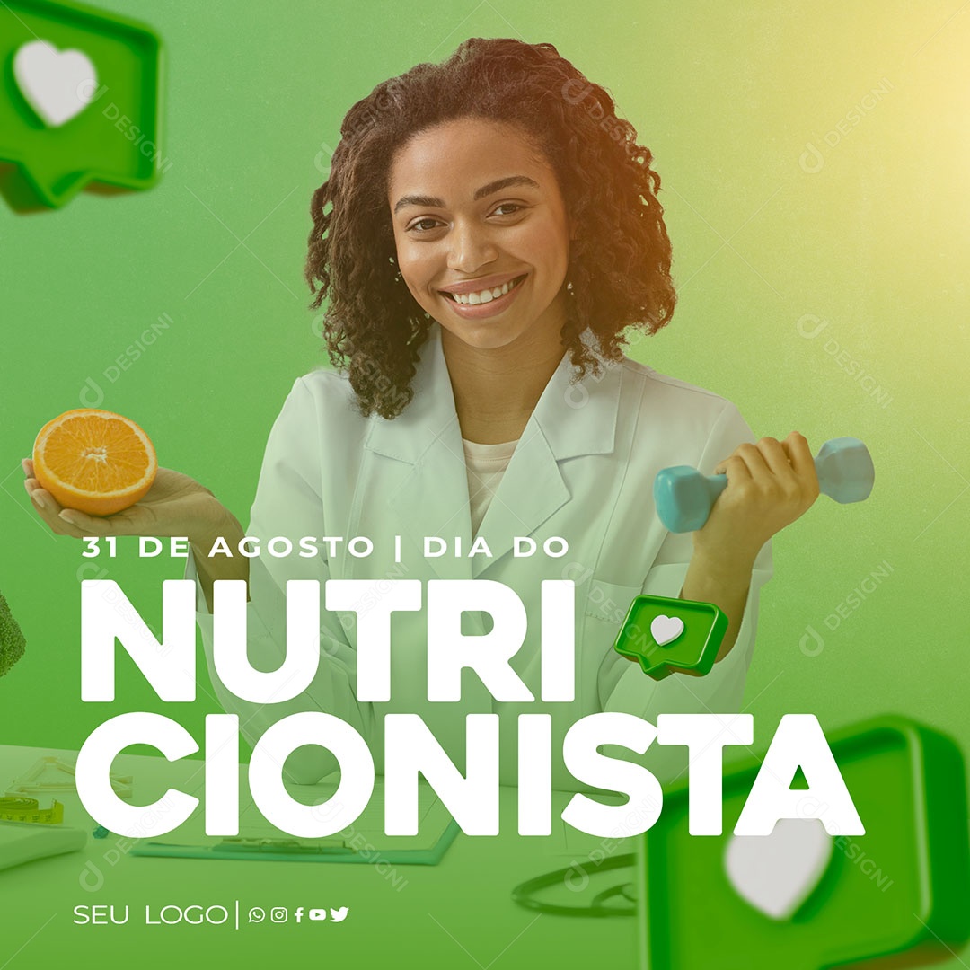 Dia do Nutricionista 31 de Agosto Social Media PSD Editável