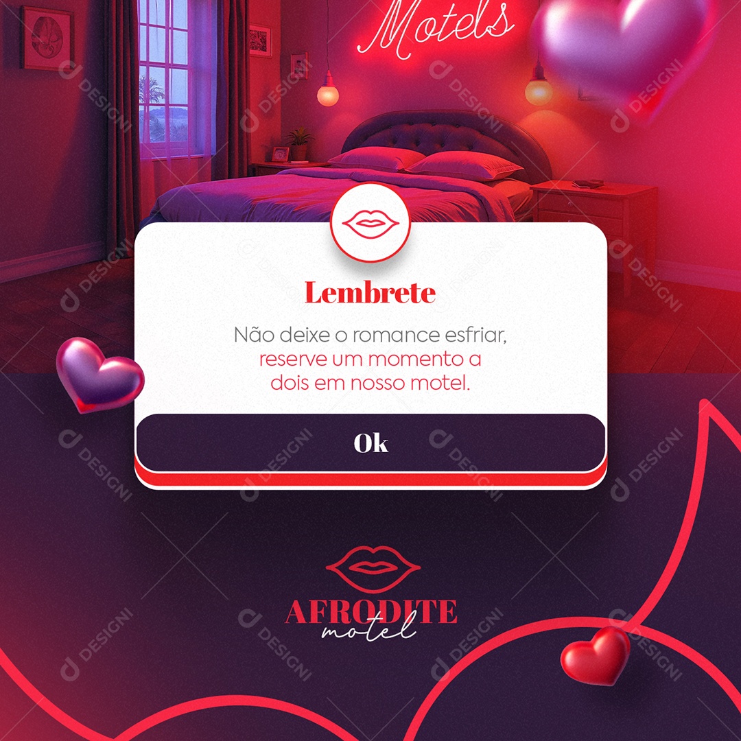 Motel Lembrete Social Media PSD Editável