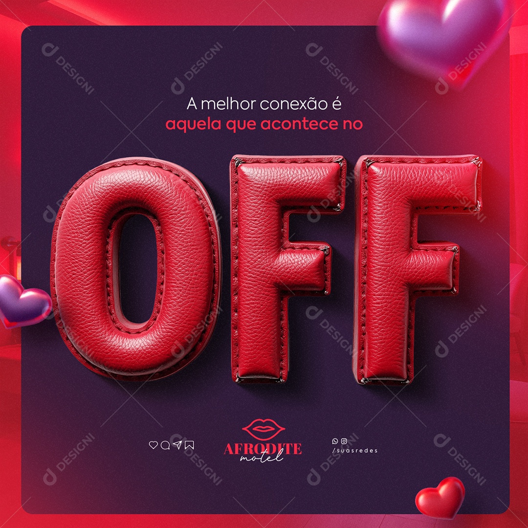 Motel A Melhor Conexão é Aquela que Acontece no Off Social Media PSD Editável