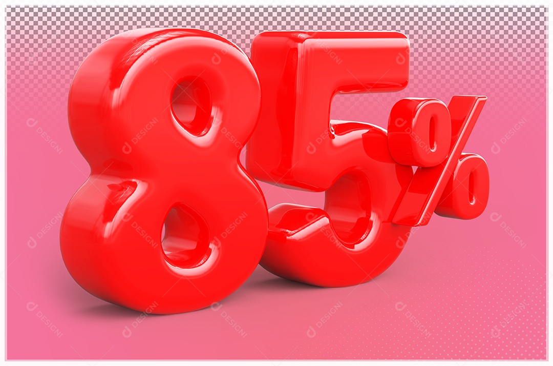 Desconto de 85% Elemento 3D Vermelho para Composição PSD