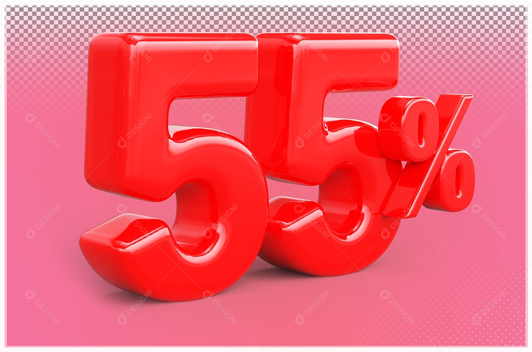Desconto de 55% Elemento 3D Vermelho para Composição PSD