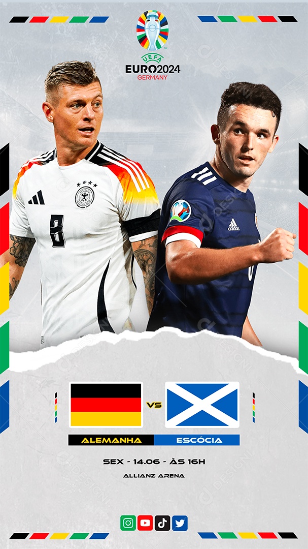 Story Euro 2024 Alemanha x Escócia Social Media PSD Editável
