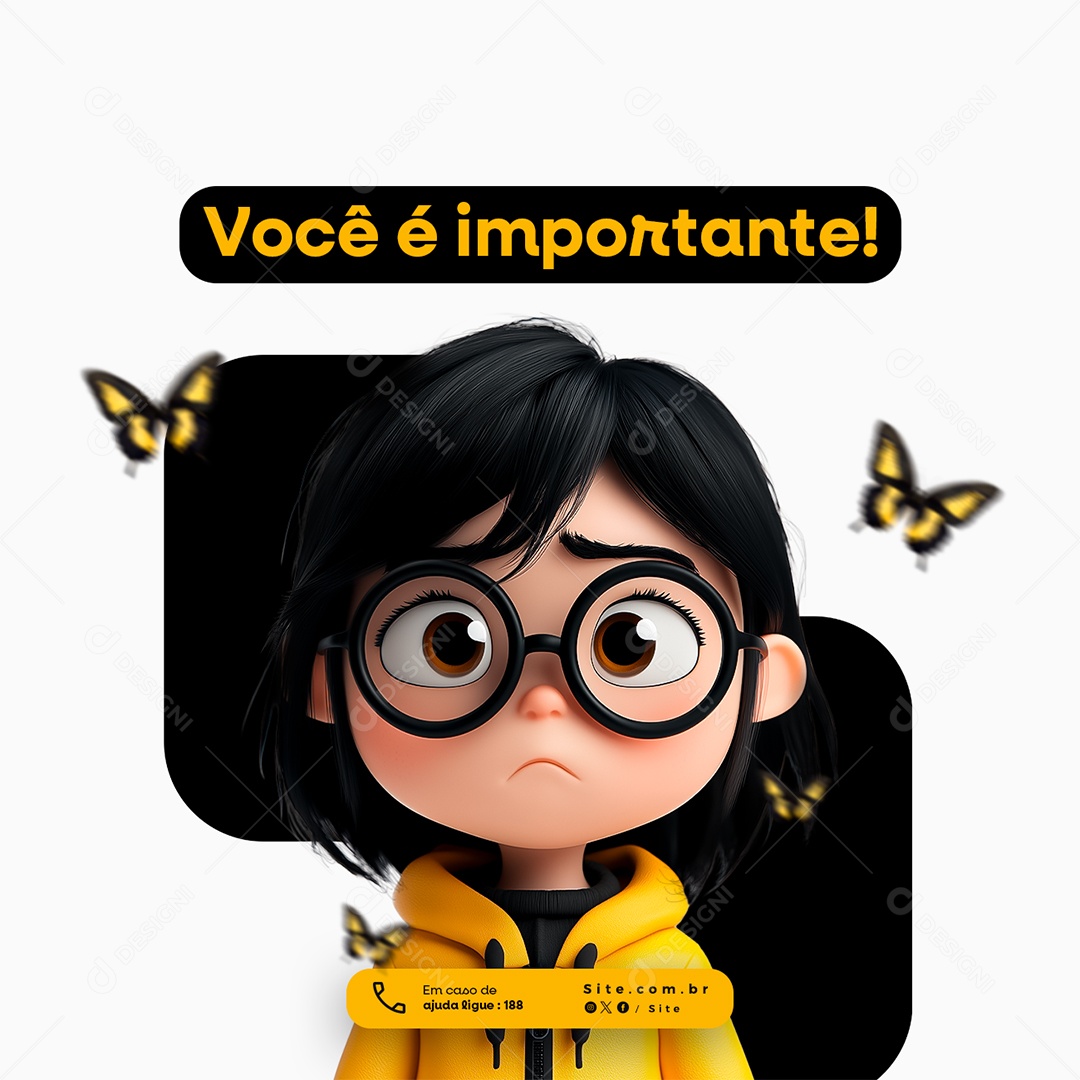 Setembro Amarelo Você é Importante Social Media PSD Editável