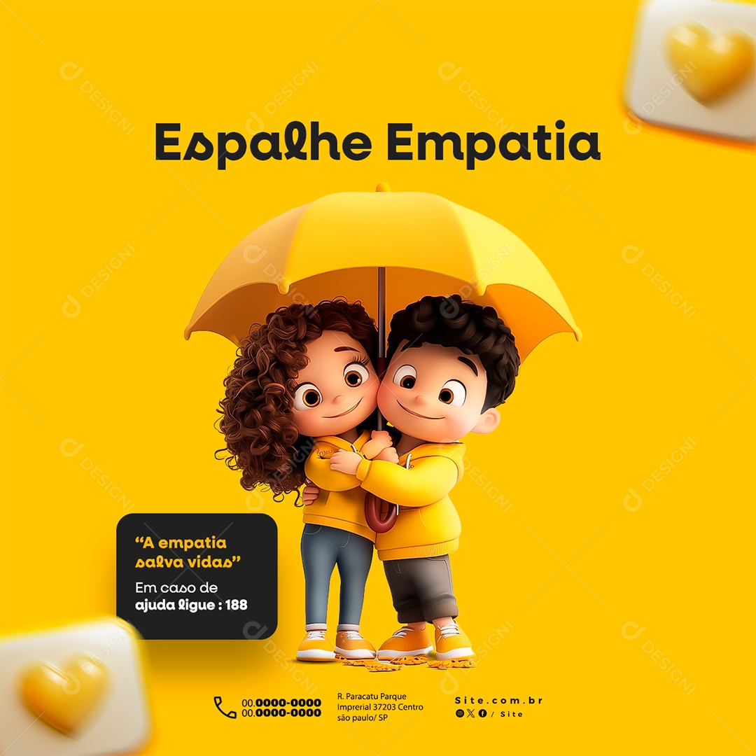 Setembro Amarelo Espalhe Empatia Social Media PSD Editável