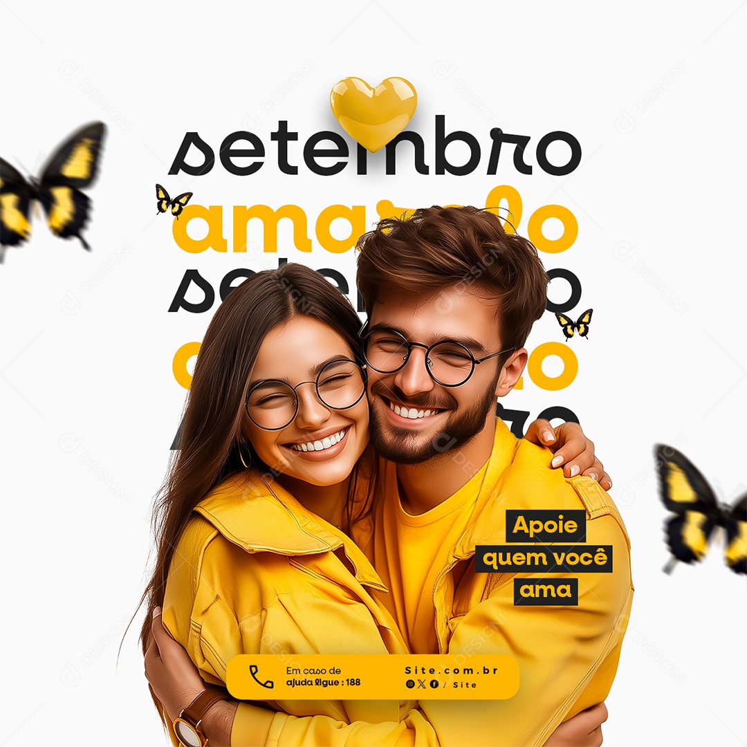 Setembro Amarelo Apoie Quem Você Ama Social Media PSD Editável