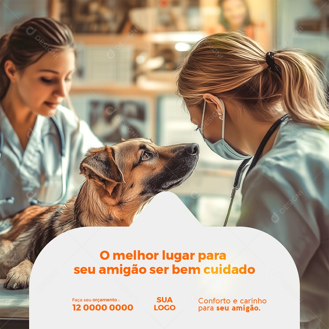 Petshop O Melhor Lugar para Seu Amigão Ser Bem Cuidado Social Media PSD Editável