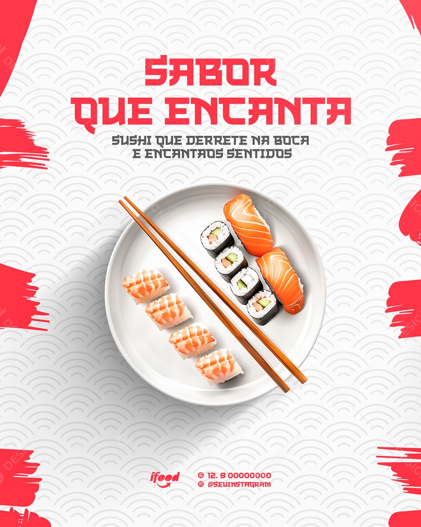 Comida Japonesa Sabor Que Encanta Social Media PSD Editável