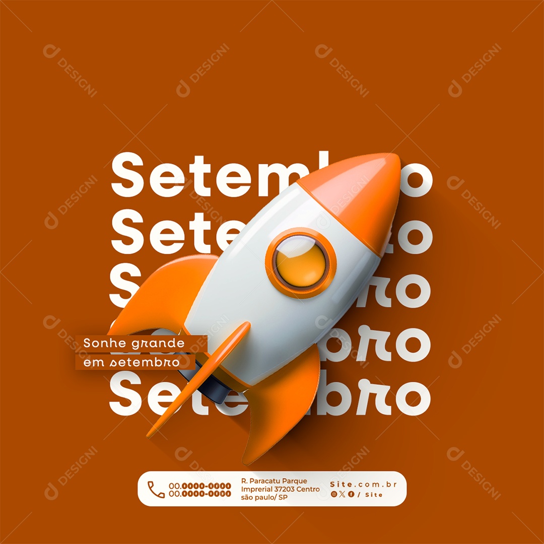 Bem Vindo Setembro Sonhe Grande Social Media PSD Editável