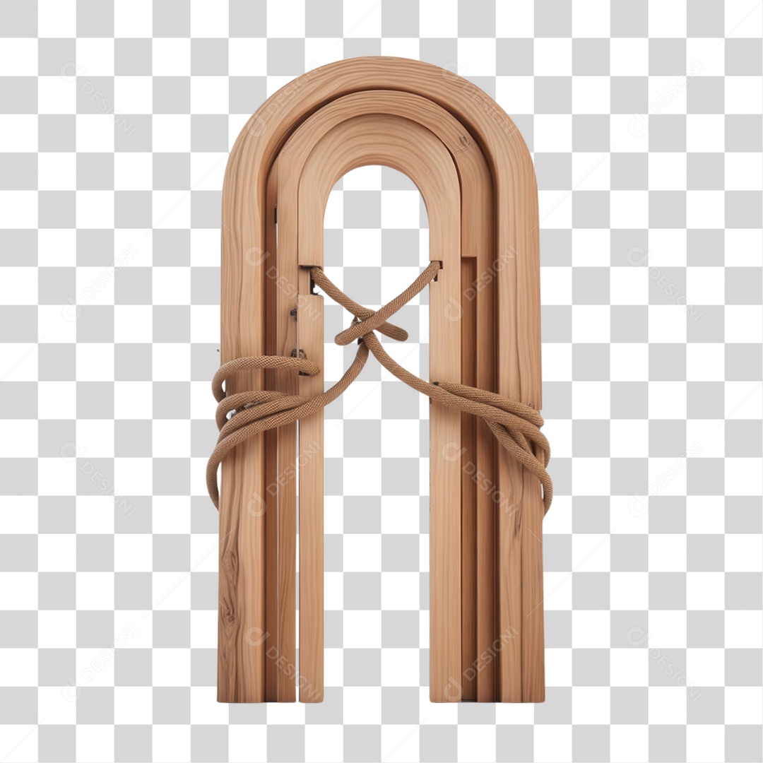 Arcos de Madeira com Cordas PNG Transparente