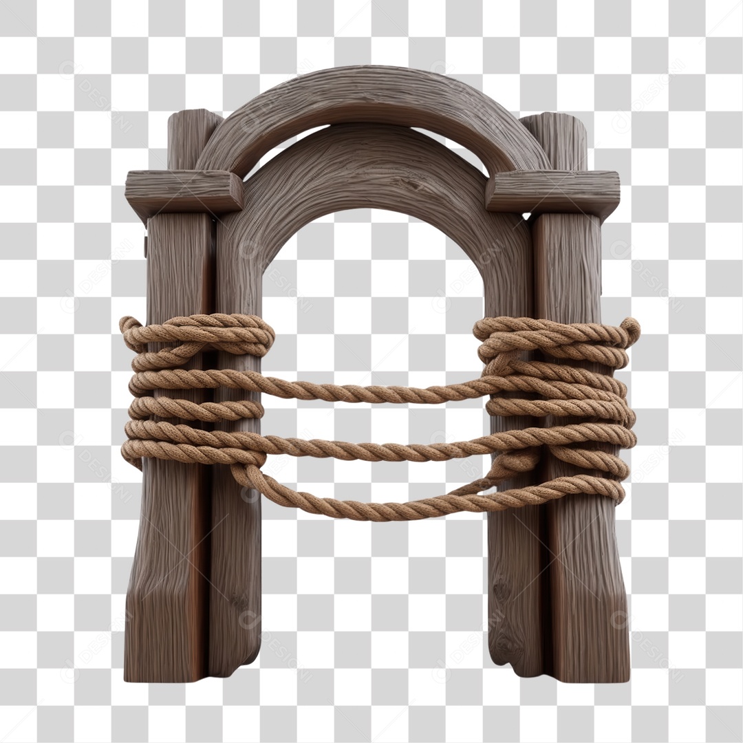 Arcos de Madeira com Cordas PNG Transparente