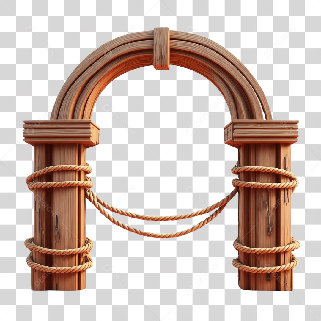 Arcos de Madeira com Cordas PNG Transparente
