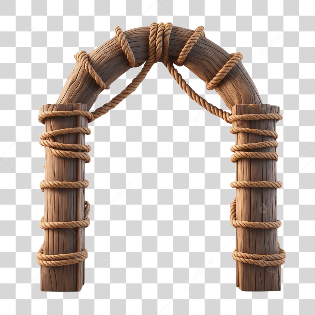 Arcos de Madeira com Cordas PNG Transparente