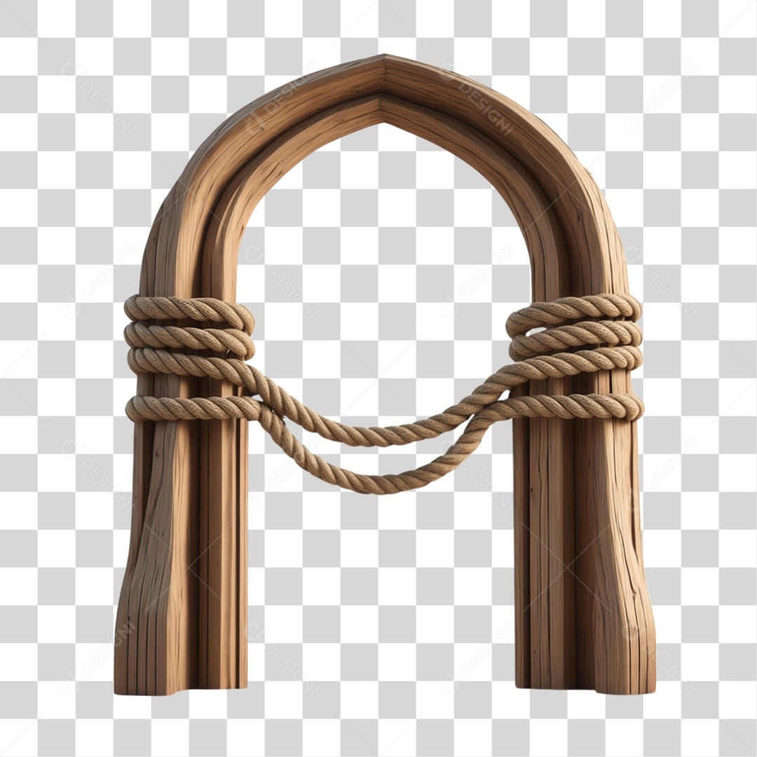 Arcos de Madeira com Cordas PNG Transparente