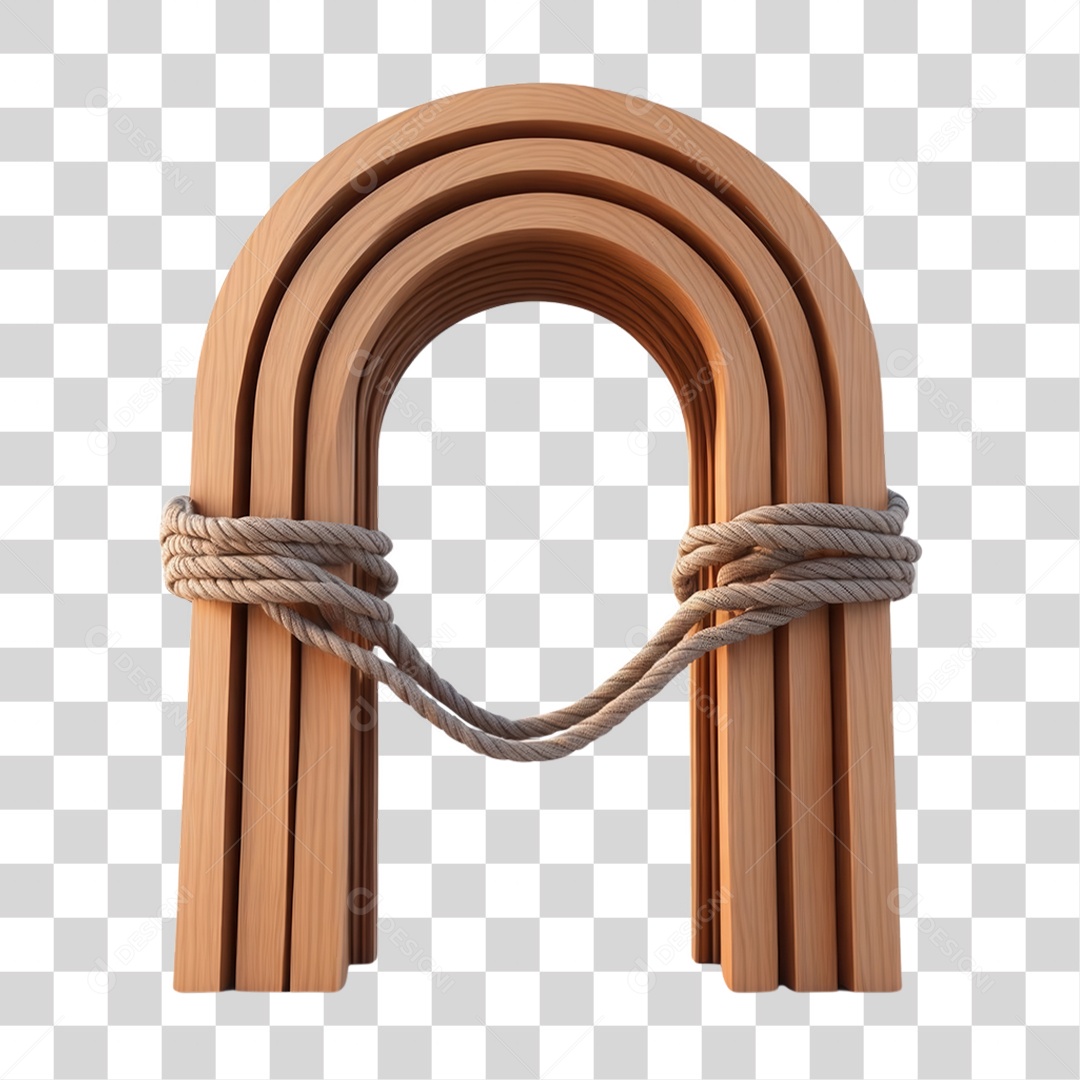 Arcos de Madeira com Cordas PNG Transparente