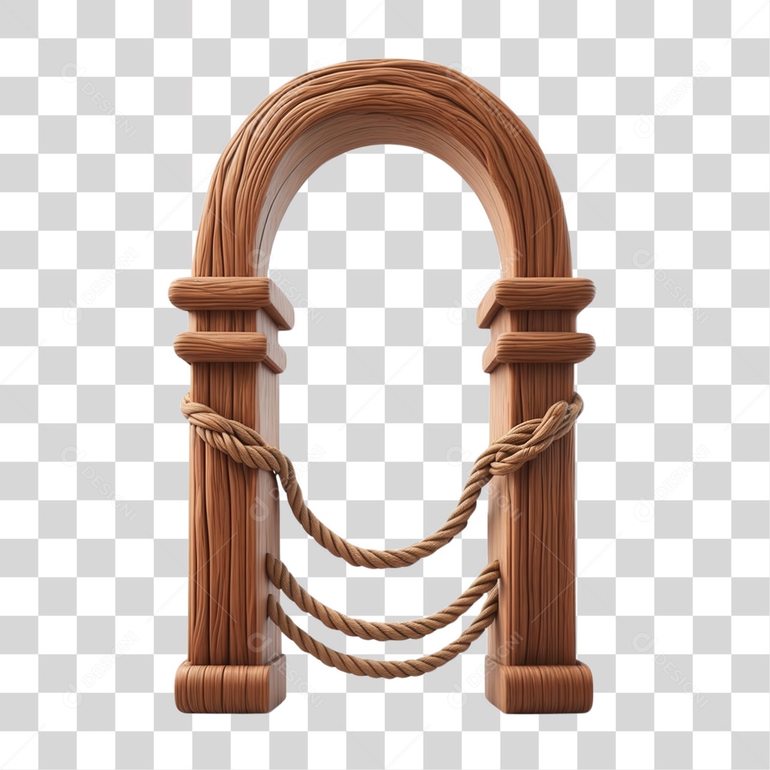 Arcos de Madeira com Cordas PNG Transparente