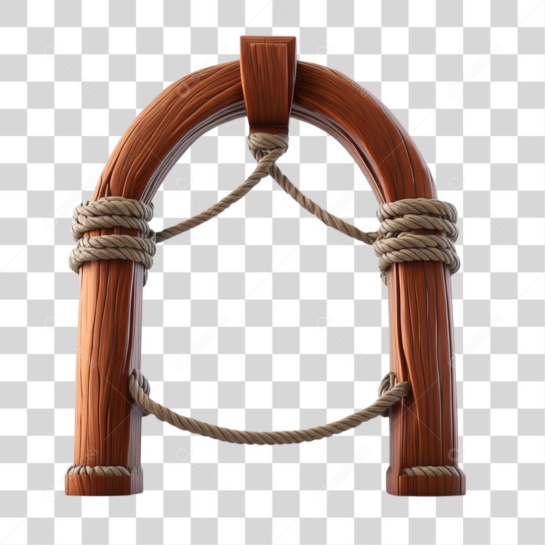 Arcos de Madeira com Cordas PNG Transparente