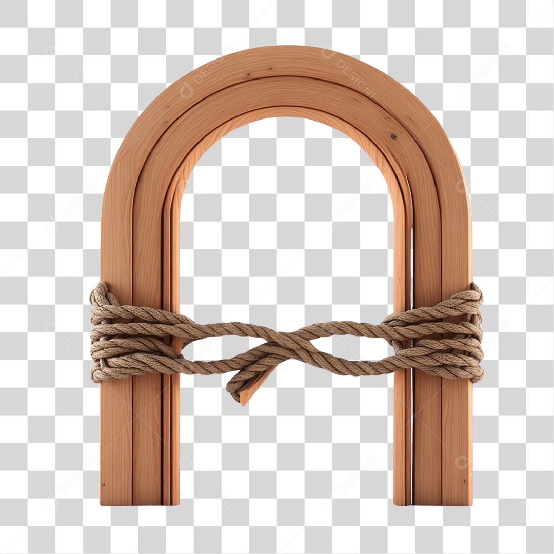 Arcos de Madeira com Cordas PNG Transparente