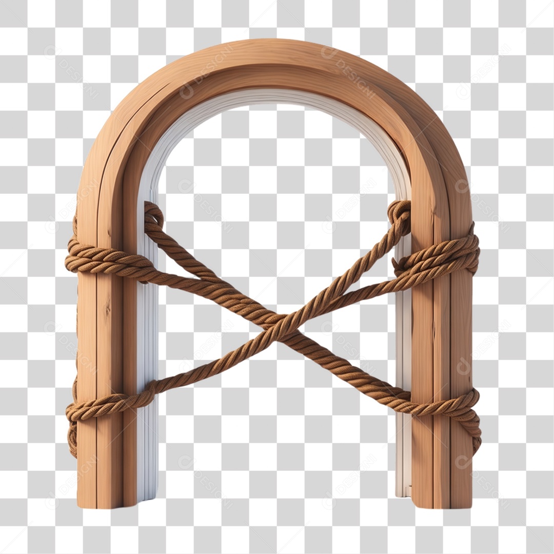 Arcos de Madeira com Cordas PNG Transparente