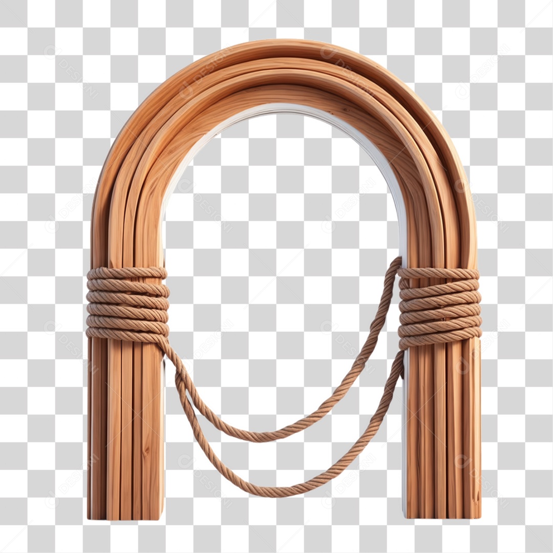 Arcos de Madeira com Cordas PNG Transparente
