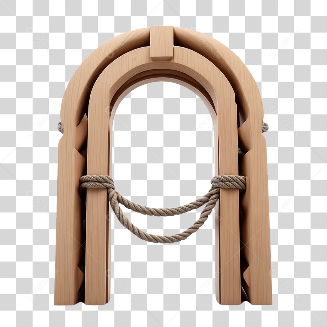 Arcos de Madeira com Cordas PNG Transparente