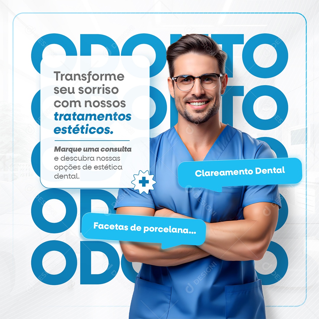 Odontologia Transforme seu Sorriso Social Media PSD Editável