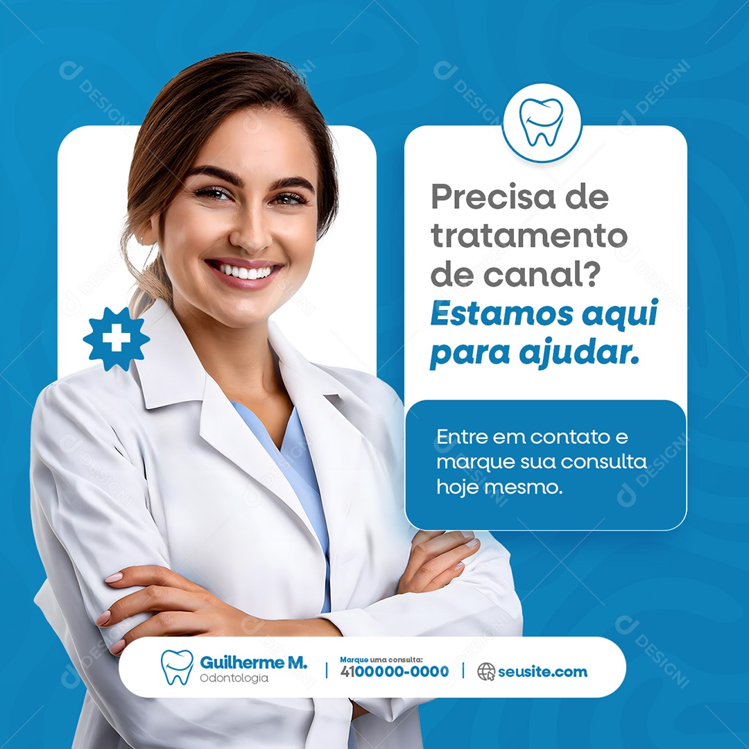 Odontologia Precisa de Tratamento de Canal Social Media PSD Editável