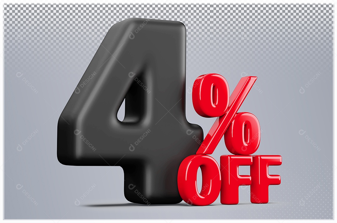 Discount of 4% Off 3D Element Black and Red for PSD Composition