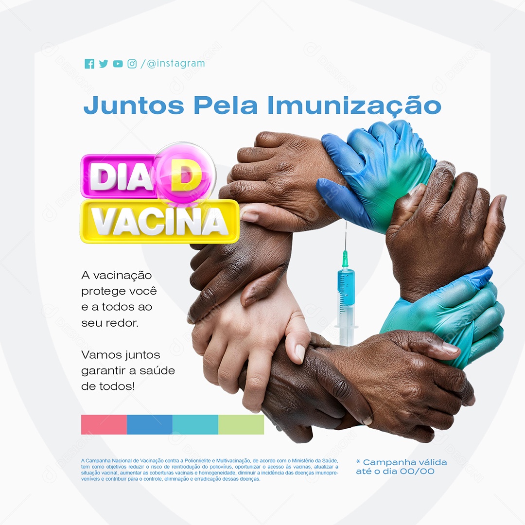 Dia D Vacina Prefeitura Juntos Pela Imunização Social Media PSD Editável