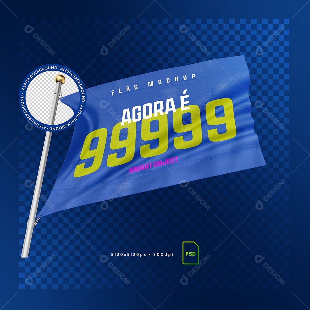 Mockup Bandeira Tremulando Política Eleição Prefeito Vereador com Fundo Transparente