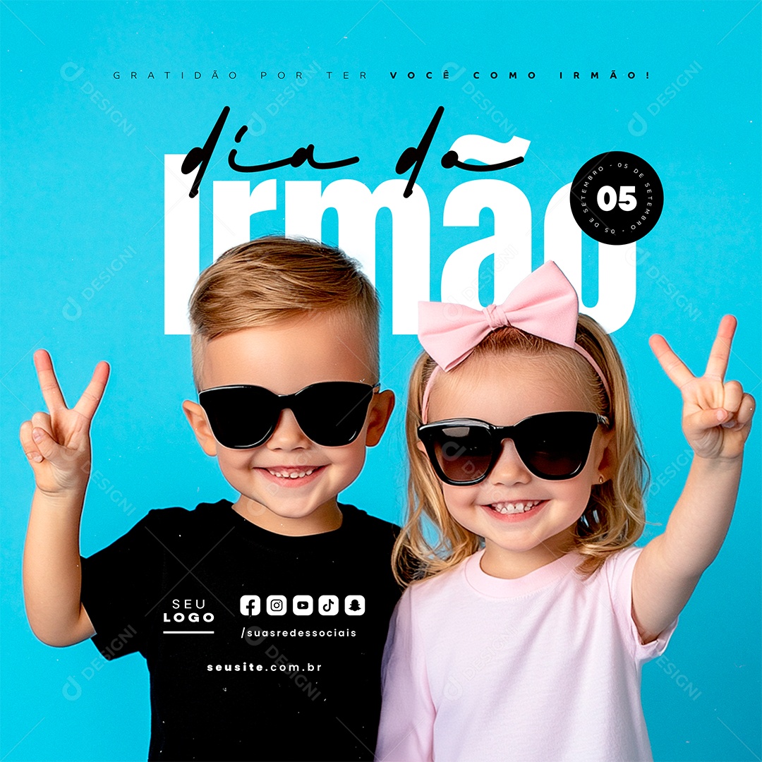 Dia do Irmão 05 de Setembro Social Media PSD Editável