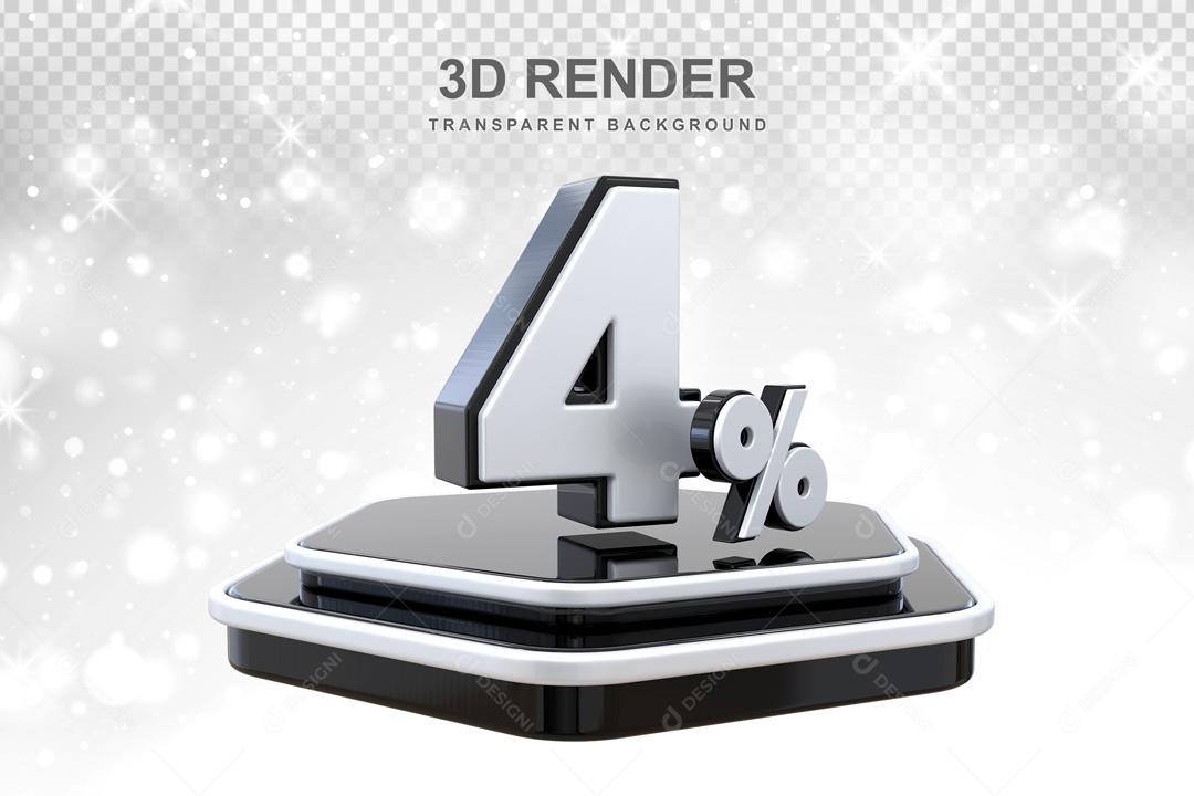 Desconto de 4% Elemento 3D para Composição PSD