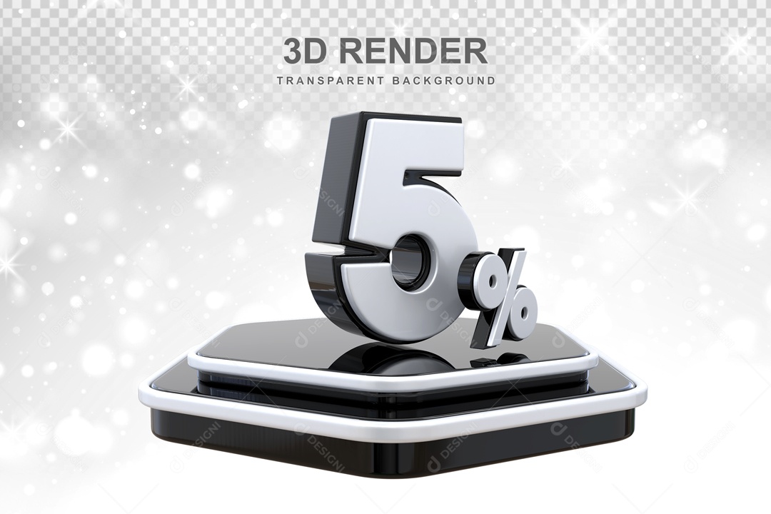Desconto de 5% Elemento 3D para Composição PSD