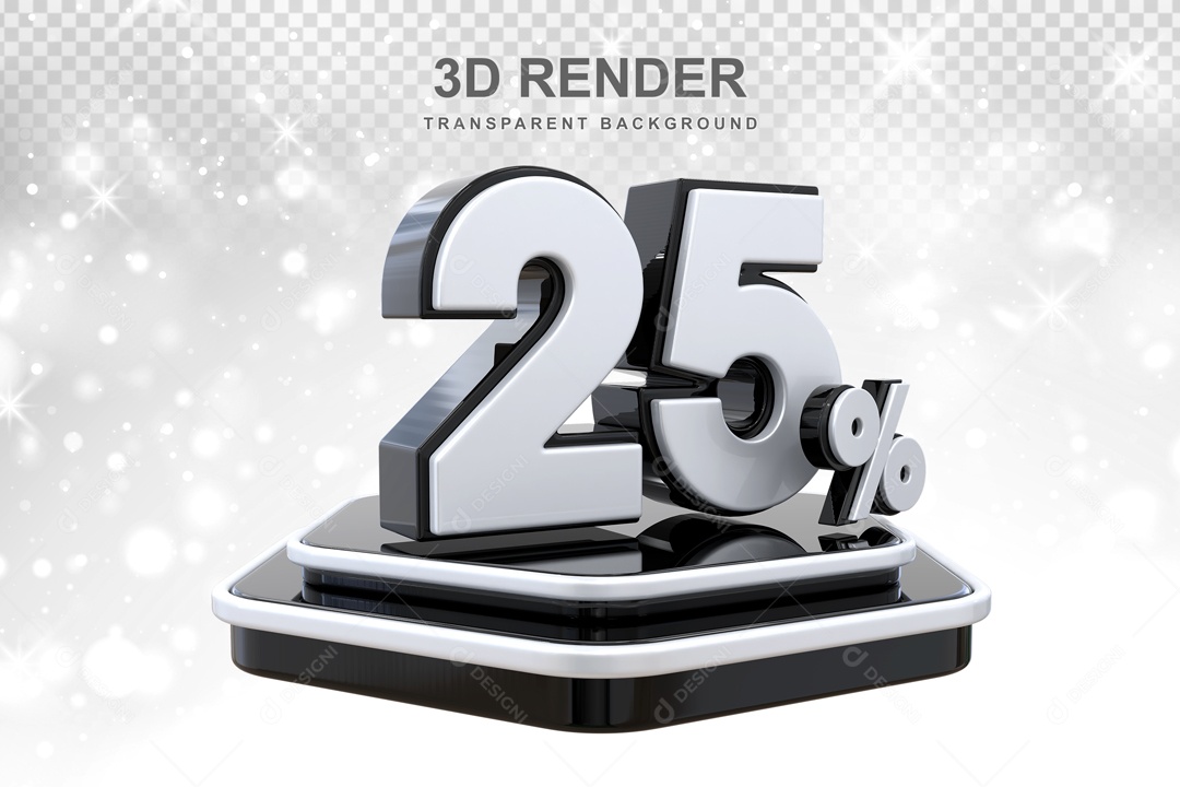 Desconto de 25% Elemento 3D para Composição PSD