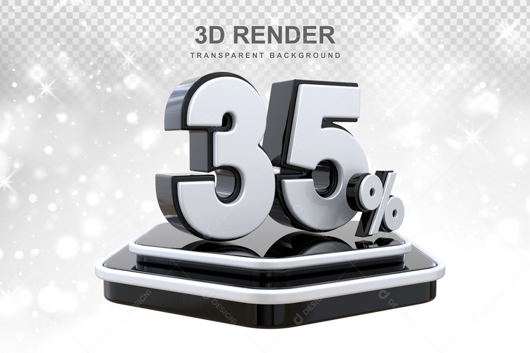Desconto de 35% Elemento 3D para Composição PSD