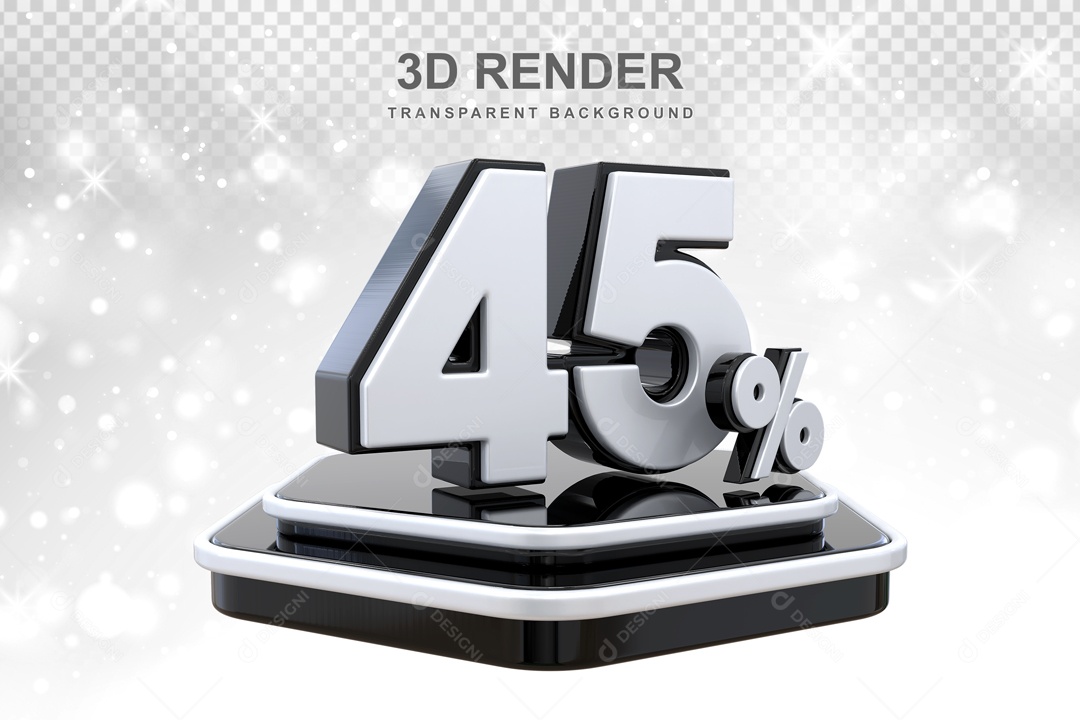 Desconto de 45% Elemento 3D para Composição PSD