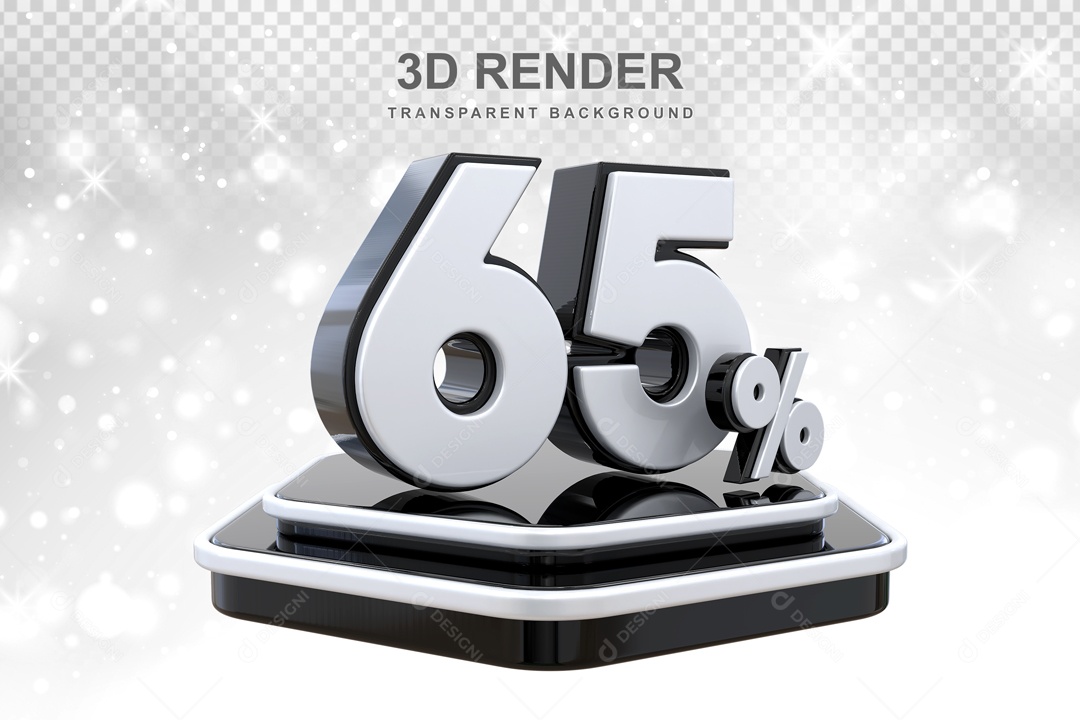 Desconto de 65% Elemento 3D para Composição PSD