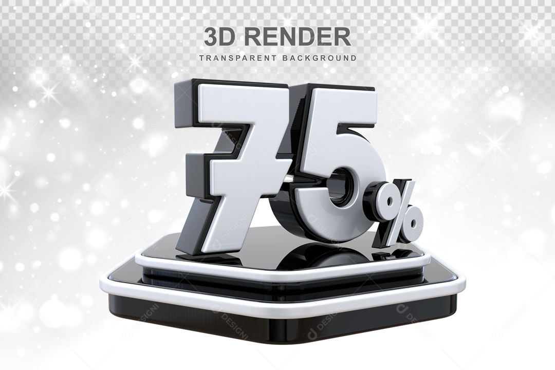Desconto de 75% Elemento 3D para Composição PSD