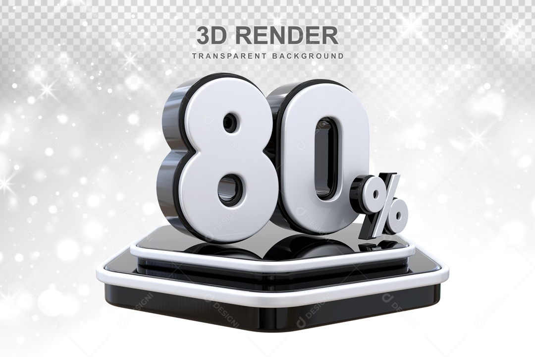 Desconto de 80% Elemento 3D para Composição PSD