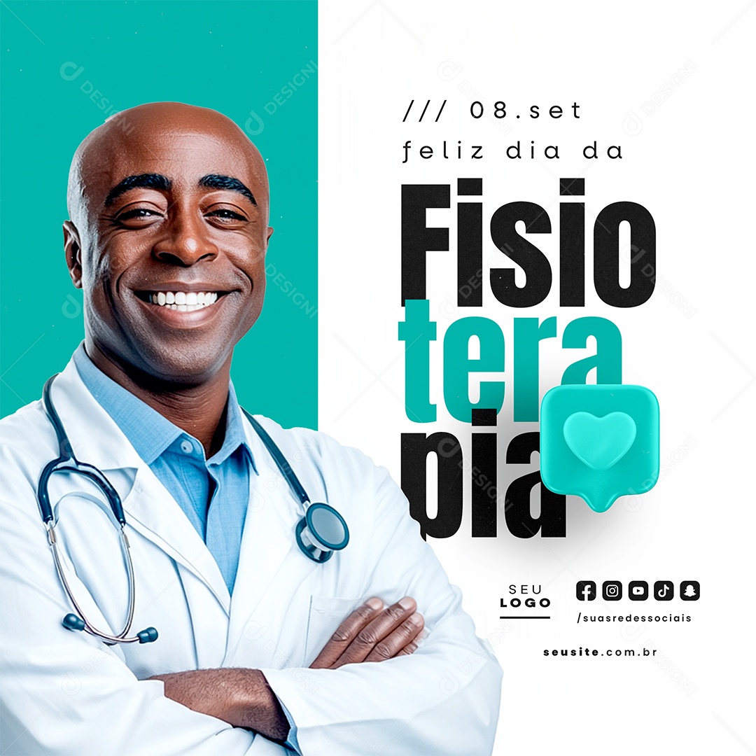 Feliz Dia da Fisioterapia 08 de Setembro Social Media PSD Editável